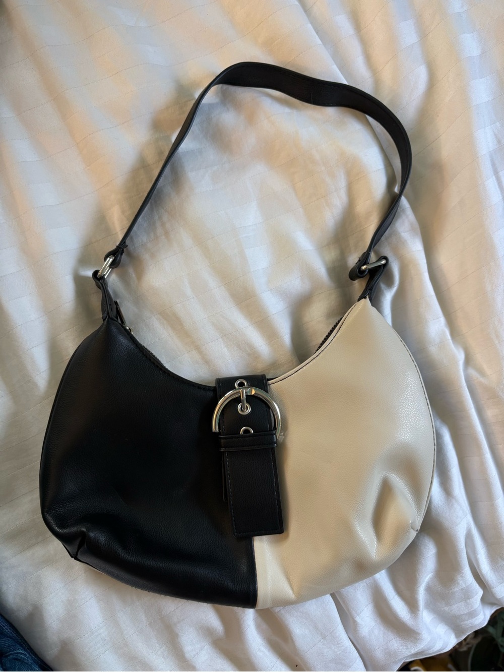 Wild Fable Two-Tone Black and Cream Shoulder
